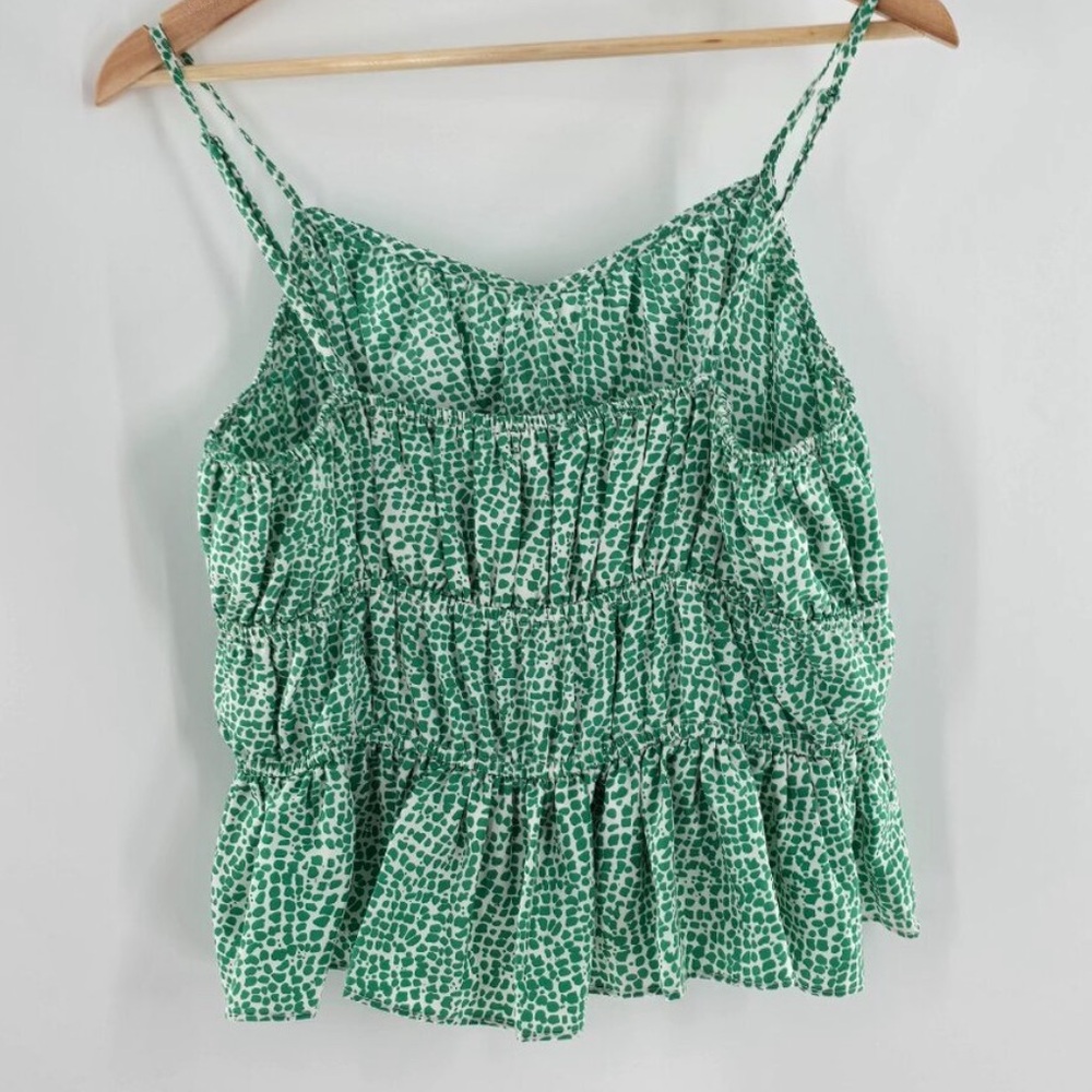 Lulus Green Dot Ruffled Tank - Picture 5 of 8